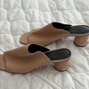 Rebecca Minkhoff pale beige/pink Women's Mules with Metallic Heel